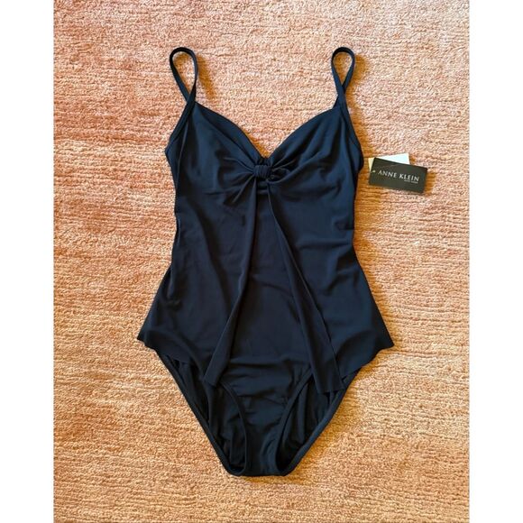 Anne Klein Women’s One Piece Swimsuit Black Size 10 NWT - Picture 1 of 7